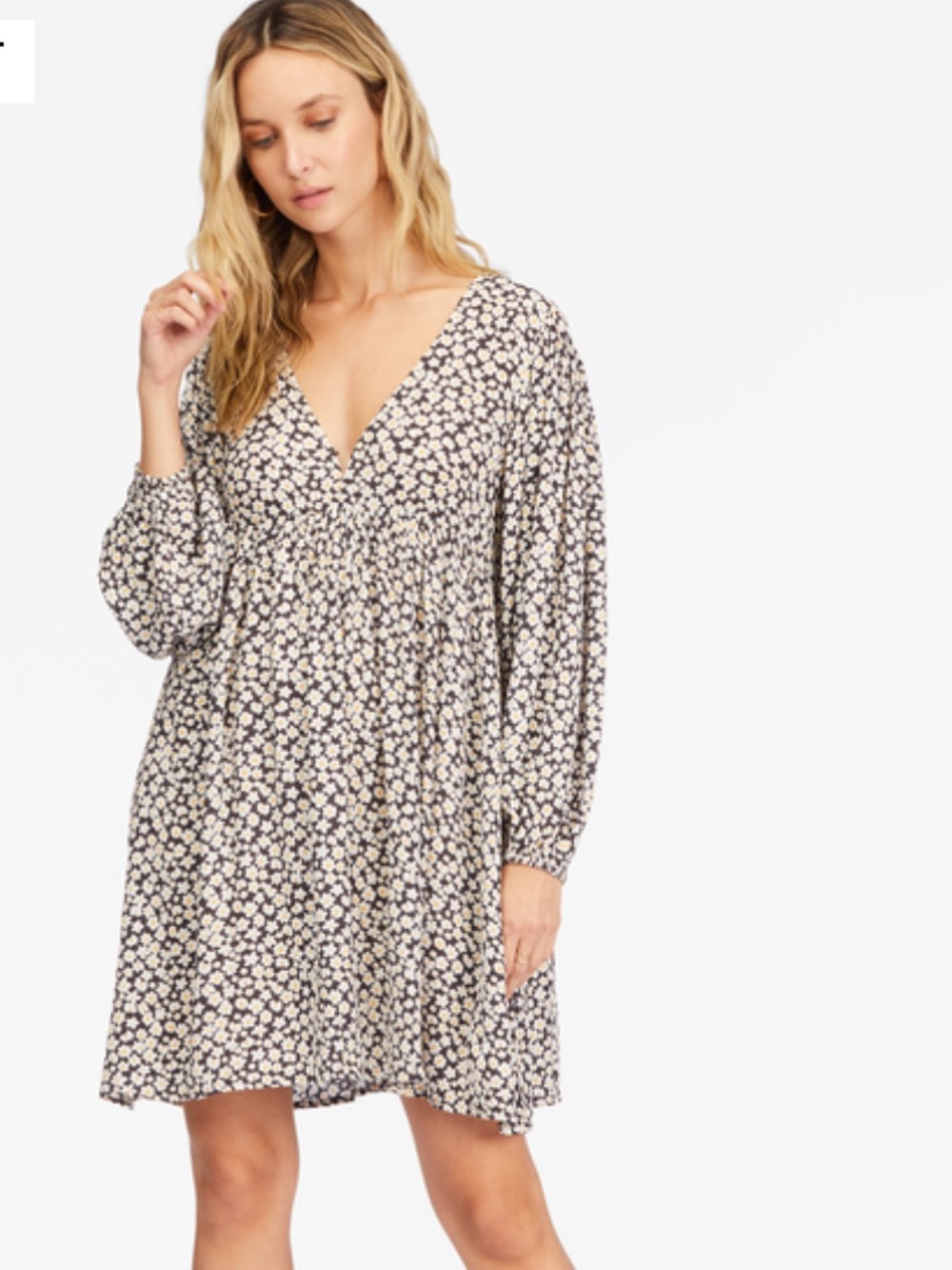 Billabong Secret Wish Floral V-Neck Mini Dress